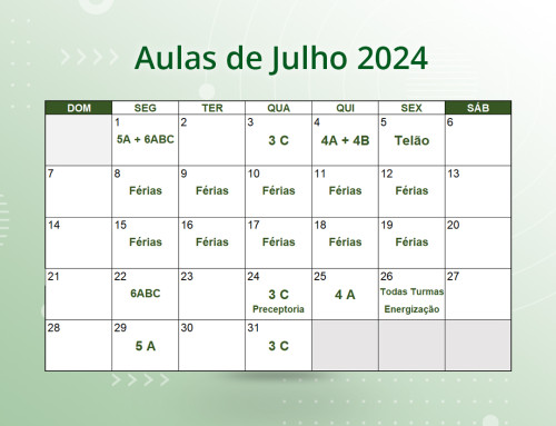 Cronograma de Aulas de Julho de 2024