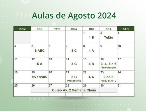 Cronograma de Aulas de Agosto de 2024