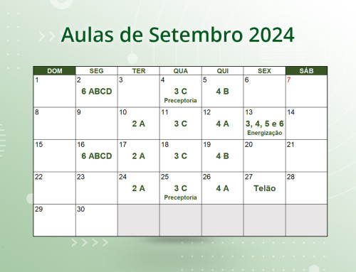 Cronograma de Aulas de Setembro de 2024