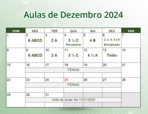 Cronograma de Aulas de Novembro de 2024