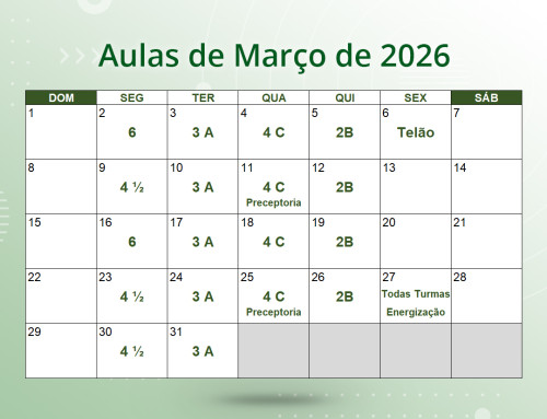 Cronograma de Aulas de Março de 2026