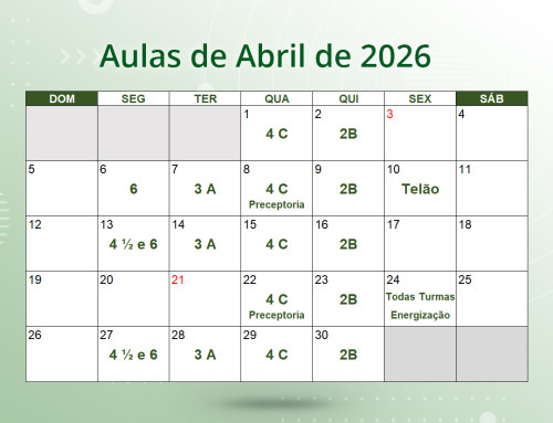 Cronograma de Aulas de Abril de 2026