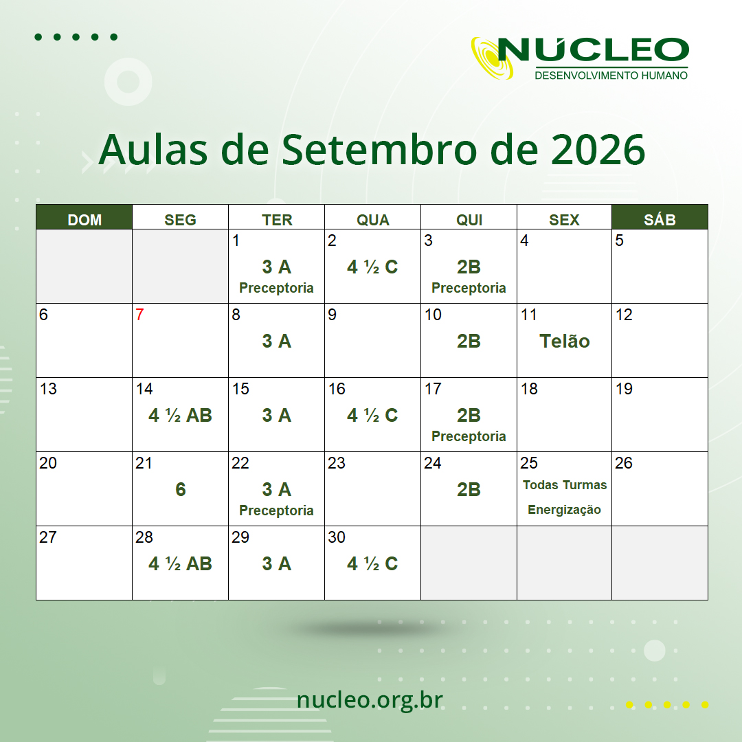 Aulas Setembro 2026